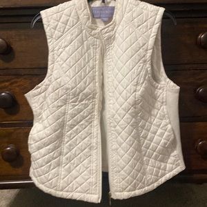 Laura Scott White Quilted Vest